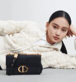 highlight the streamlined design. The bag features a removable chain strap with a leather insert that allows it to be comfortably carried by hand