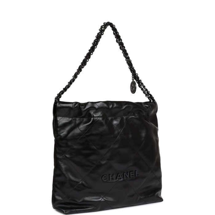 CHANEL on the front in black metal