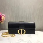Introducing the stunning Christian Dior 30 Montaigne Calfskin Clutch Chain Bag M9206. This exquisite bag measures 27.5 x 12 x 2 cm