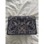 DIOR J’ADIOR Blue Denim Embroidered Crossbody Bag  Blue denim handbag