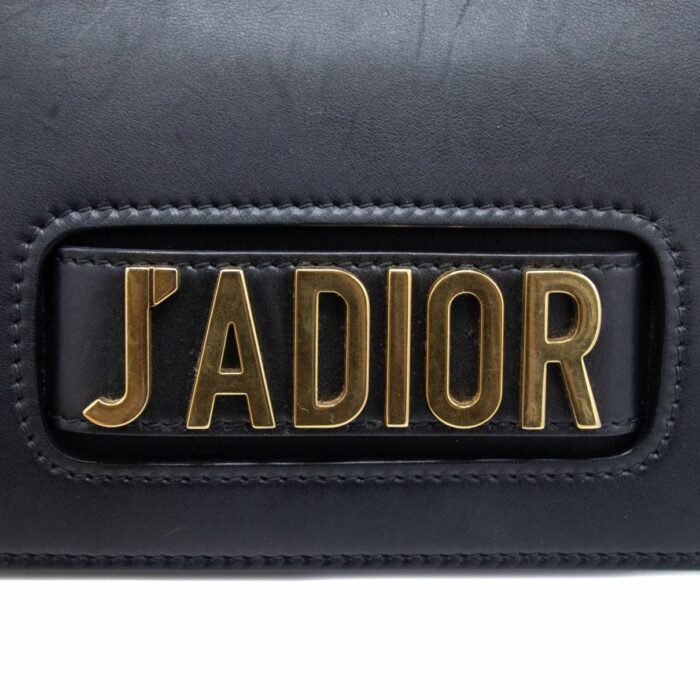Calfskin J'Adior Chain Flap Bag Black