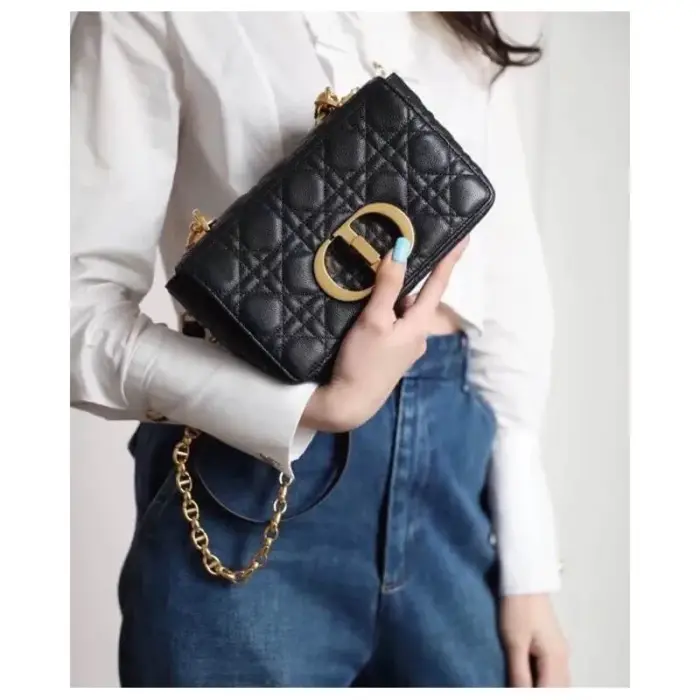 this bag exudes elegance and sophistication. Its compact size makes it versatile for both day and evening use