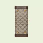 complete with brown leather trim. The elegant design features a lock and key