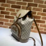 this backpack features a convenient drawstring and flap closure