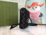this bag features iconic logo details such as the allover GG motif and Horsebit