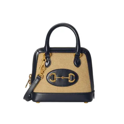 Experience the timeless elegance of the Gucci Horsebit 1955 Mini Top Handle Bag 640716 in Beige Canvas. This exquisite piece pays tribute to Gucci’s rich equestrian heritage