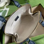 the bag features an extended double zipper closure and a detachable shoulder strap with a convenient 19.7′ drop.Gucci’s commitment to sustainability is evident in this bag’s construction. The main material and lining are crafted from leather that has undergone an alternative metal or chrome-free tanning process