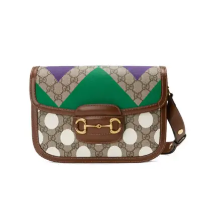 Introducing the exquisite Gucci Horsebit 1955 Shoulder Bag with Geometric Print 602204