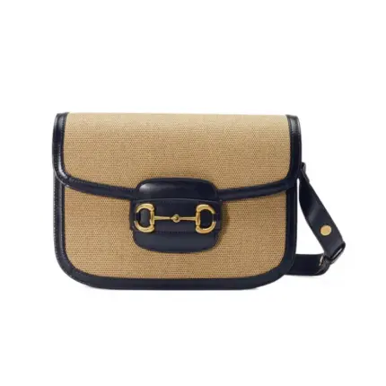 Introducing the Gucci Horsebit 1955 Small Bag 602204 in Beige Canvas