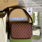 adding a touch of elegance to its overall aesthetic. The iconic Horsebit detail is prominently displayed at the front of the bag