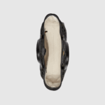 the monogram is presented with a contemporary feel in black and ivory denim.