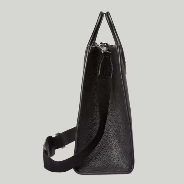 the GG features prominently in maxi size for a distinctive logo feel atop this tote bag with additional shoulder strap.
