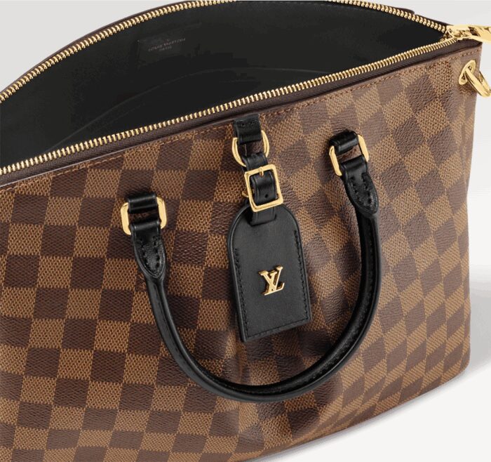 sans-serif; font-size: 18px; letter-spacing: 0.4px; background-color: #ffffff;">Fashioned from Damier Ebène canvas and lined in black fabric