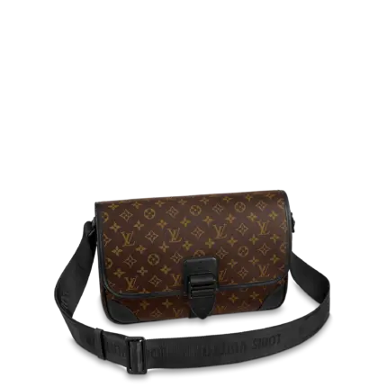 The sophisticated Archy Messenger MM bag is made from Monogram Macassar canvas with black-leather trim. Details such as the adjustable and removable Jacquard strap signed Louis Vuitton and leather corners and piping