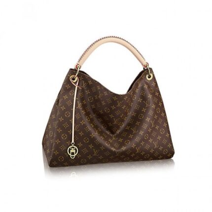 The Artsy MM embodies understated bohemian style. Louis Vuitton's iconic and divinely supple Monogram canvas is enhanced by rich golden color metallic pieces and an exquisite handcrafted leather handle.16.14 x 12.60 x 8.66 inches(Length x Height x Width)•Monogram coated canvas•Microfiber lining•Gold-color hardware•Reinforced leather handle with cross stitching for shoulder or elbow carry•Large inside zipped pocket•6 inside flat pockets (3 on each side)•Keybell with key ring and hook•4 protective bottom studsMore Information
