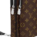 thanks to its canvas strap and interior lining. Made from Monogram Macassar canvas with black-leather trim