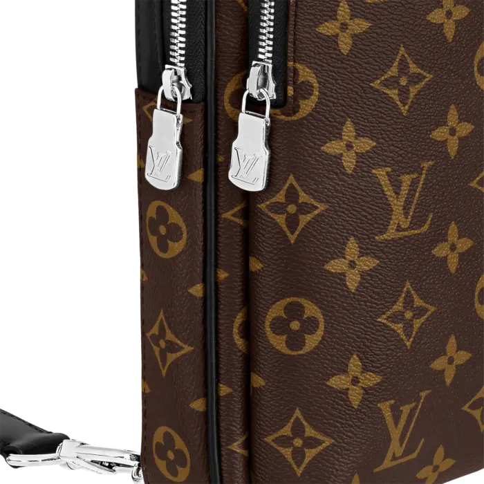 thanks to its canvas strap and interior lining. Made from Monogram Macassar canvas with black-leather trim
