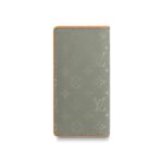 Louis Vuitton's Brazza wallet is crafted from gray Monogram Titanium canvas