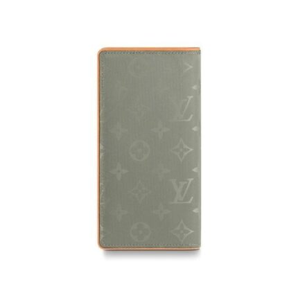 Louis Vuitton's Brazza wallet is crafted from gray Monogram Titanium canvas