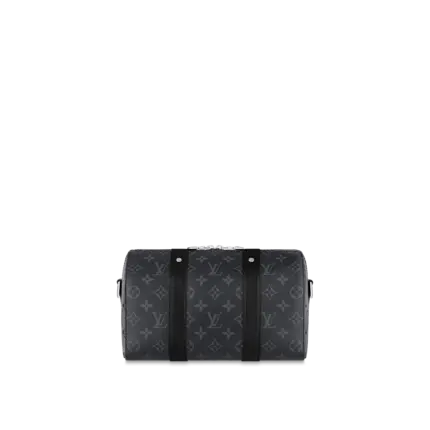 Louis Vuitton’s classic Keepall is scaled down to become a stylish and practical city bag in Monogram Eclipse canvas. Echoing Kim Jones’s “Upside Down” collection from 2018