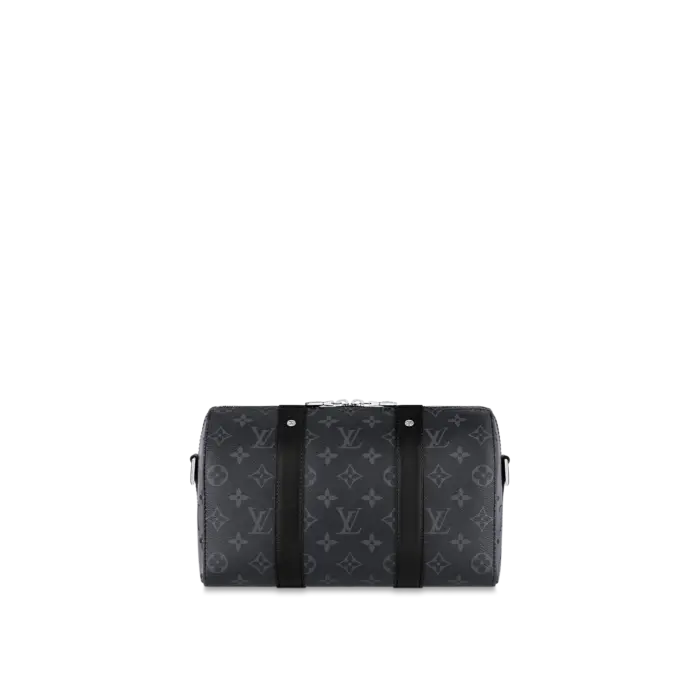 Louis Vuitton’s classic Keepall is scaled down to become a stylish and practical city bag in Monogram Eclipse canvas. Echoing Kim Jones’s “Upside Down” collection from 2018