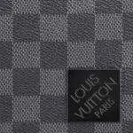 the new District PM in Damier Graphite coated canvas has been revamped to emphasize the purity and proportions of this emblematic messenger bag. The outside zipped pocket and inside pockets keep things organized. The adjustable strap