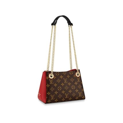 The Surene BB handbag in Monogram canvas and grained calf leather with a gold-color sliding chain is Louis Vuitton's new chain bag. Its sleek shape is enlivened with gold-color hardware and the generous use of leather trim. The perfect casual-chic bag