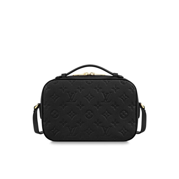either carried by the supple top handle or suspended from the adjustable shoulder strap.Detailed Features8.66 x 6.30 x 3.15 inches(Length x Height x Width)•Black•Embossed supple grained cowhide leather and supple grained cowhide leather•Supple grained cowhide leather trim•Microfiber lining•Gold-color hardware•Top handle•Adjustable strap (drop: min. 56 cm/22 inches