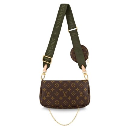 a Mini Pochette Accessoires and a Round Coin Purse. Fashioned from Monogram canvas with a mini Monogram pattern on the sides of the two pochettes