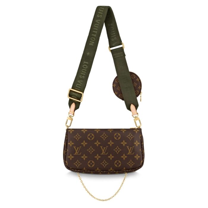 a Mini Pochette Accessoires and a Round Coin Purse. Fashioned from Monogram canvas with a mini Monogram pattern on the sides of the two pochettes
