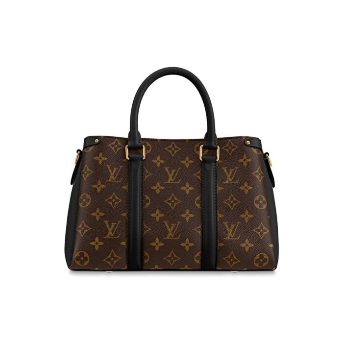 colored leather and a coordinating colored lining. With its vertical bands and name tag