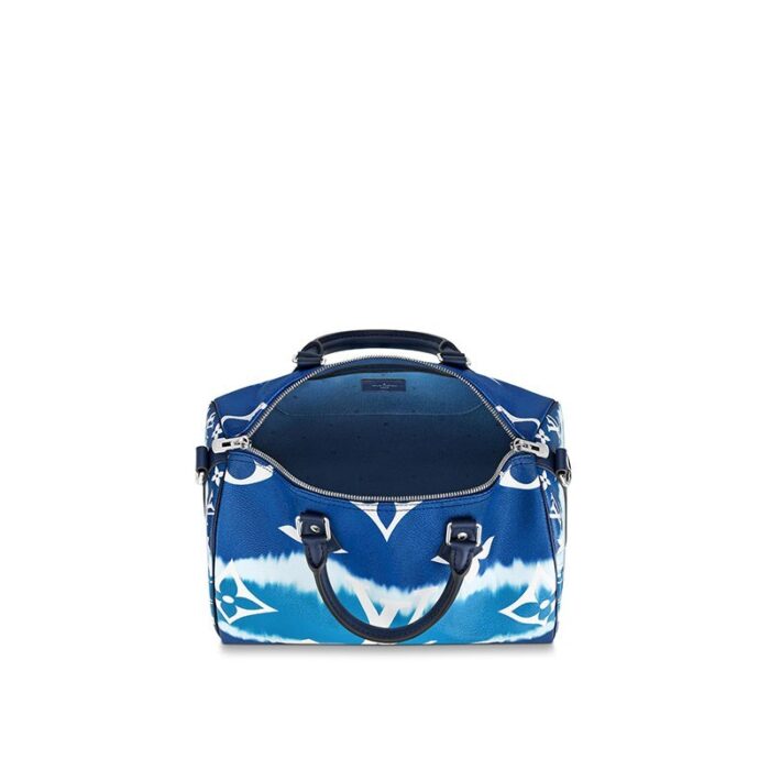 a classic Louis Vuitton city bag relooked for the LV Escale Collection. The rolled-leather handles and distinctive shape make this bag immediately recognizable while the removable strap offers the option of comfortable shoulder carry. It’s signed with the iconic engraved padlock.Detailed Features11.81 x 8.27 x 6.69 inches( lengthx heightx width )•Blue•Monogram coated canvas•Cowhide-leather trim•Textile lining•Silver-color hardware•2 Toron handles•Lockable double zipped closure•Adjustable shoulder strap (drop: min. 48 cm/18.9 inches