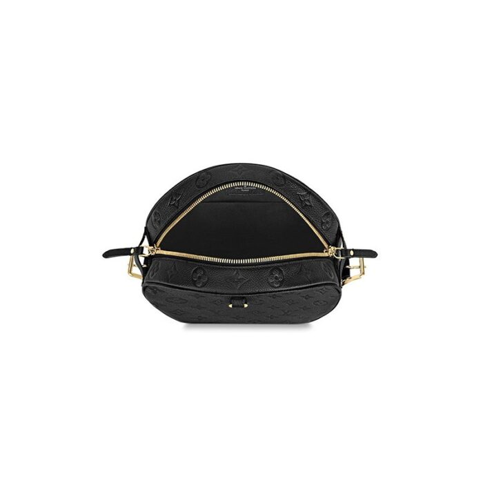 is fashioned from Monogram Empreinte leather. The suppleness of the embossed-grained leather perfectly complements the round lines of the bag’s signature shape