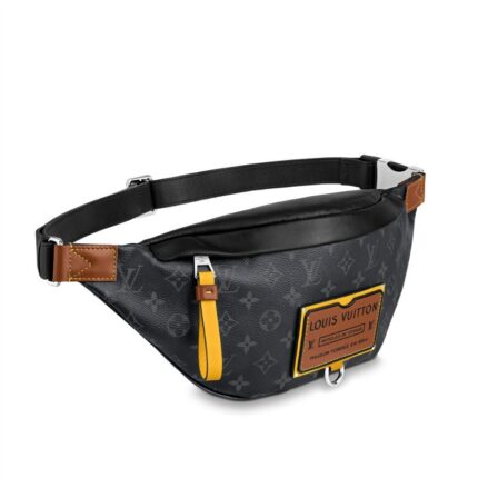 Gaston-Louis Vuitton. This model features an adjustable belt and multiple zipped pockets to securely hold valuables.Detailed Features18.50 x 7.87 x 3.54 inches( lengthx heightx width )•Yellow•Monogram Eclipse coated canvas•Cowhide leather trim•Textile lining•Silver-colour hardware•Adjustable belt•Front zipped compartment•2 outside zipped pockets•Back zipped pocket