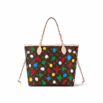 sans-serif; font-size: 18px; letter-spacing: 0.4px; background-color: #ffffff;">The spacious and elegant LVxYK Neverfull MM tote joins the “Painted Dots” theme as part of the new Louis Vuitton x Yayoi Kusama collaboration. Monogram canvas is decorated with the renowned Japanese artist’s signature dots