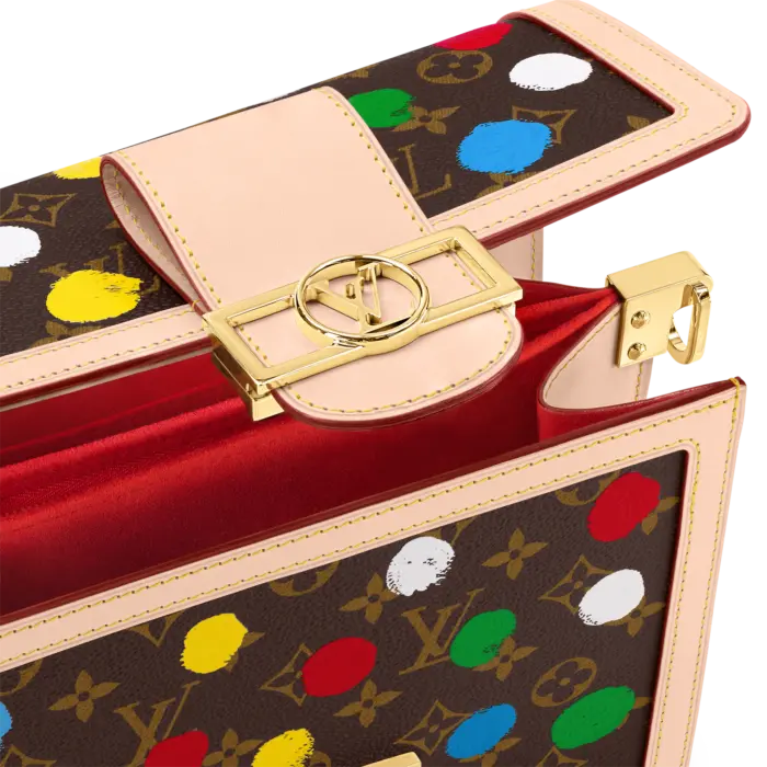 sans-serif; font-size: 18px; letter-spacing: 0.4px; background-color: #ffffff;">The LVxYK Dauphine MM joins the “Painted Dots” theme as part of the exclusive Louis Vuitton x Yayoi Kusama collection. The venerable Japanese artist is known for her use of dots