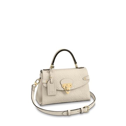 This Georges BB bag offers a sophisticated way to wear Louis Vuitton's most iconic motif: embossed Monogram Empreinte leather is combined with supple grained cowhide. The secure signature clasp is inspired by the locks on the House's historic trunks. Multiple carry options and a spacious double interior make this a practical