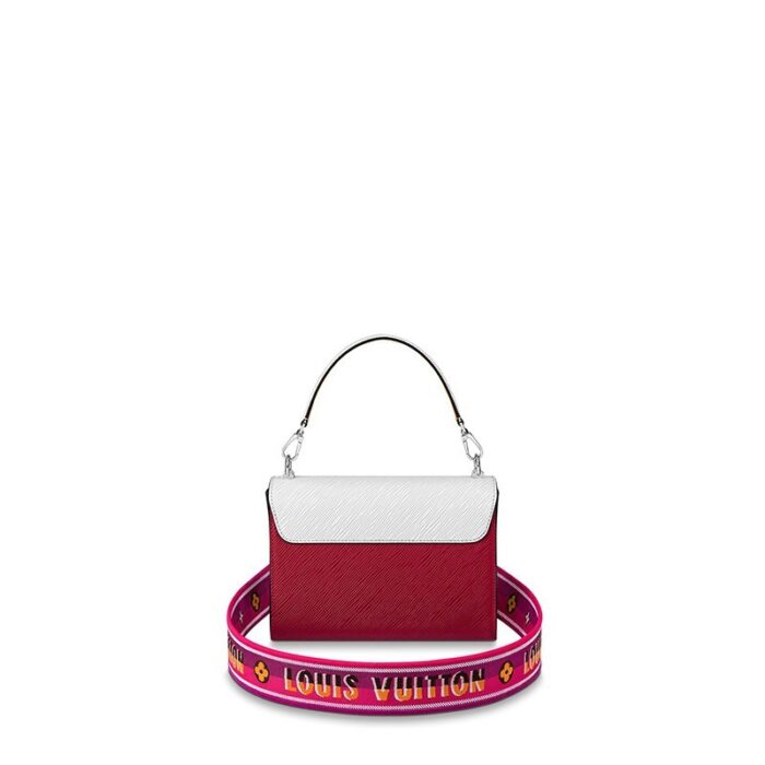 and Monogram Flowers on the other. A standout style for casual or athleisure looks.Detailed Features9.06 x 6.69 x 3.74 inches(Length x Height x Width)•White/Black/Scarlet Red•Epi grained cowhide leather•Epi grained cowhide-leather top handle and embroidered satin large strap•Microfiber lining•Gold-color hardware•Removable top handle for hand carry•Removable large embroidered satin strap (drop: 46 cm/17.7inches) for shoulder or cross-body carry•Transforming signature LV Twist lock•Inside flat pocket with removable mirror•Large inside pocket