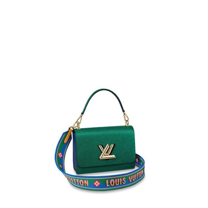 The Twist Strap MM is a laid-back iteration of the New Classic bag. It features both an Epi-grained leather top handle and a wide