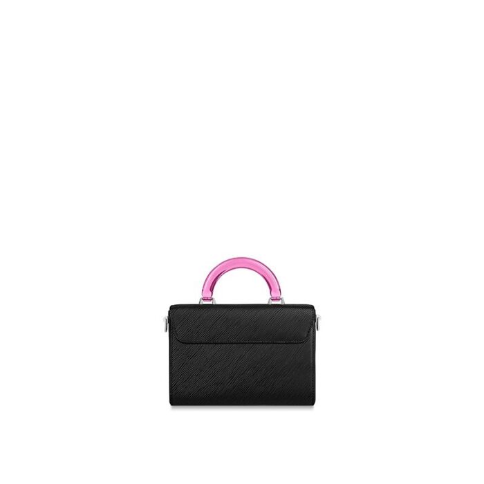 the sheer top handle is associated with a removable leather strap for allow added carrying options.Detailed Features9.06 x 6.69 x 3.74 inches(Length x Height x Width)•L 9.1 x H 7.1 x W 3.1 inches•Black•Epi grained leather•Microfiber lining•Silver-color hardware•Removable and adjustable leather strap (drop: min. 30 cm/11.8 inches