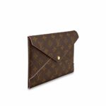or checkbook; a medium one for a passport or keys; and a smaller one for cards or coins.Detailed features3 pochettes:•1 large for iPad: 9 x 6.5 x 0.1 inches•1 medium for passport: 6 x 4.5 x 0.1 inches•1 small for card envelope: 3.9 x 2.8 x 0.1 inches•Monogram coated canvas•Cowhide leather lining•Shiny gold colored metallic pieces