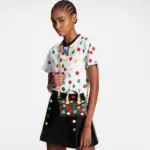the House’s signature Monogram canvas is enlivened with colorful dots
