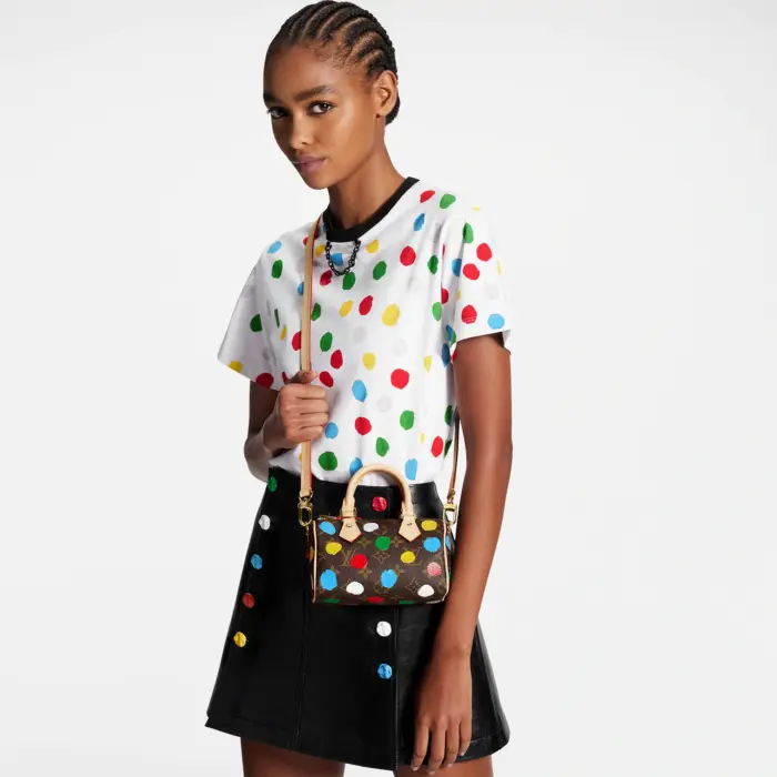 the House’s signature Monogram canvas is enlivened with colorful dots