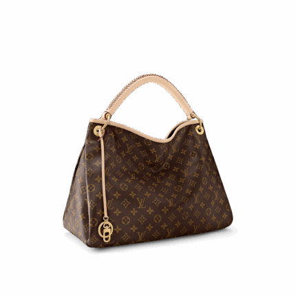 The Artsy GM embodies an understated bohemian style. Louis Vuitton's iconic and divinely supple Monogram canvas is enhanced by rich golden color metallic pieces and an exquisitely handcrafted leather handle.