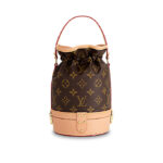 this new model revisits the iconic Noé design with a modern twist. The mix of supple Monogram canvas and rigid cowhide leather highlights House craftsmanship