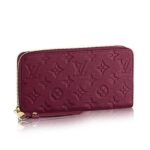 -Material: Monogram Empreinte Leather- Fuction: Wallets- Model: M60549- Color: Aurore- Size: 7.5 x 3.9 x 0.4 inches- Fearture:- Embossed calf leather with smooth calf leather trimmings- Eight credit card slots- Zippered compartment for coins- Open compartment for banknotes Three large compartments for papers and passport- Two inside patch pockets- Description:- Exquisitely supple Monogram Empreinte leather adorns the classic shape of the Zippy Wallet.With a generous interior and subtle golden brass pieces