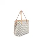 sans-serif; font-size: 16px; background-color: #ffffff;">The Neverfull MM tote unites timeless design with heritage details. Made from fresh Damier Azur canvas with natural cowhide trim