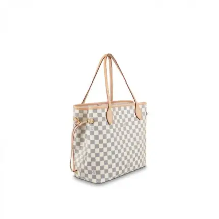 sans-serif; font-size: 16px; background-color: #ffffff;">The Neverfull MM tote unites timeless design with heritage details. Made from fresh Damier Azur canvas with natural cowhide trim