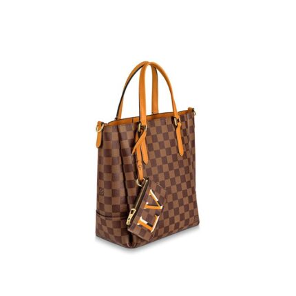 the Belmont PM is made from Damier Ebene canvas