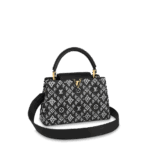 The Capucine MM is made of supple calf leather embroidered with Nicolas Ghesquière's newly designed "Since 1854" pattern. The pattern combines the traditional Monogram flower motif